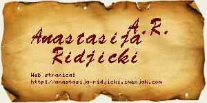 Anastasija Riđički vizit kartica